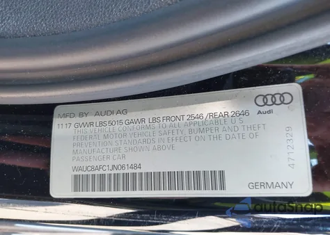 2018 Audi A6 2.0T Premium/2.0T Sport z USA, uszkodzony, nr VIN WAUC8AFC1JN061484